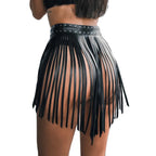 Trail Ride Leather Tassel Short Belt