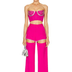 Hollow Personality Cropped Pants Set