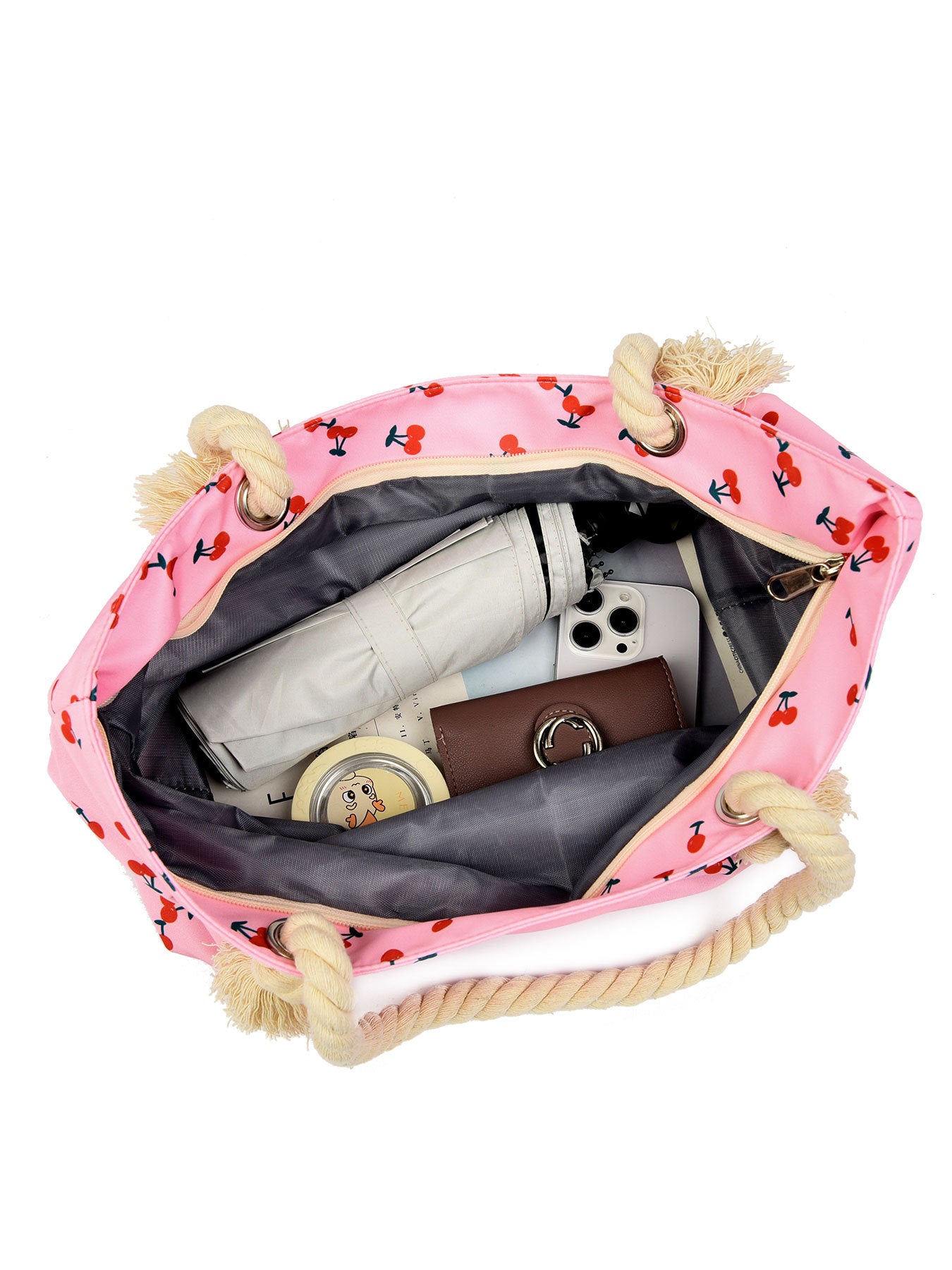 Cherry Love, Beach Bag Tote Waterproof Sandproof, Beach Bags For Women