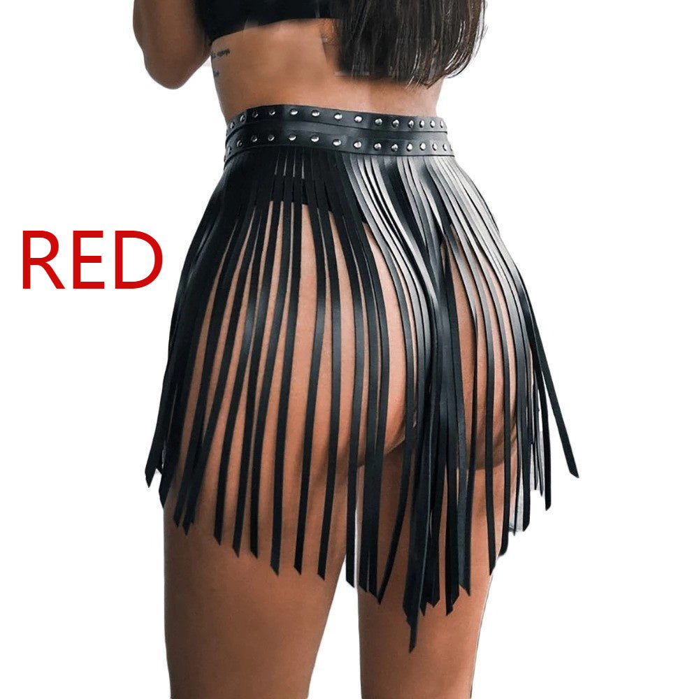 Trail Ride Leather Tassel Short Belt