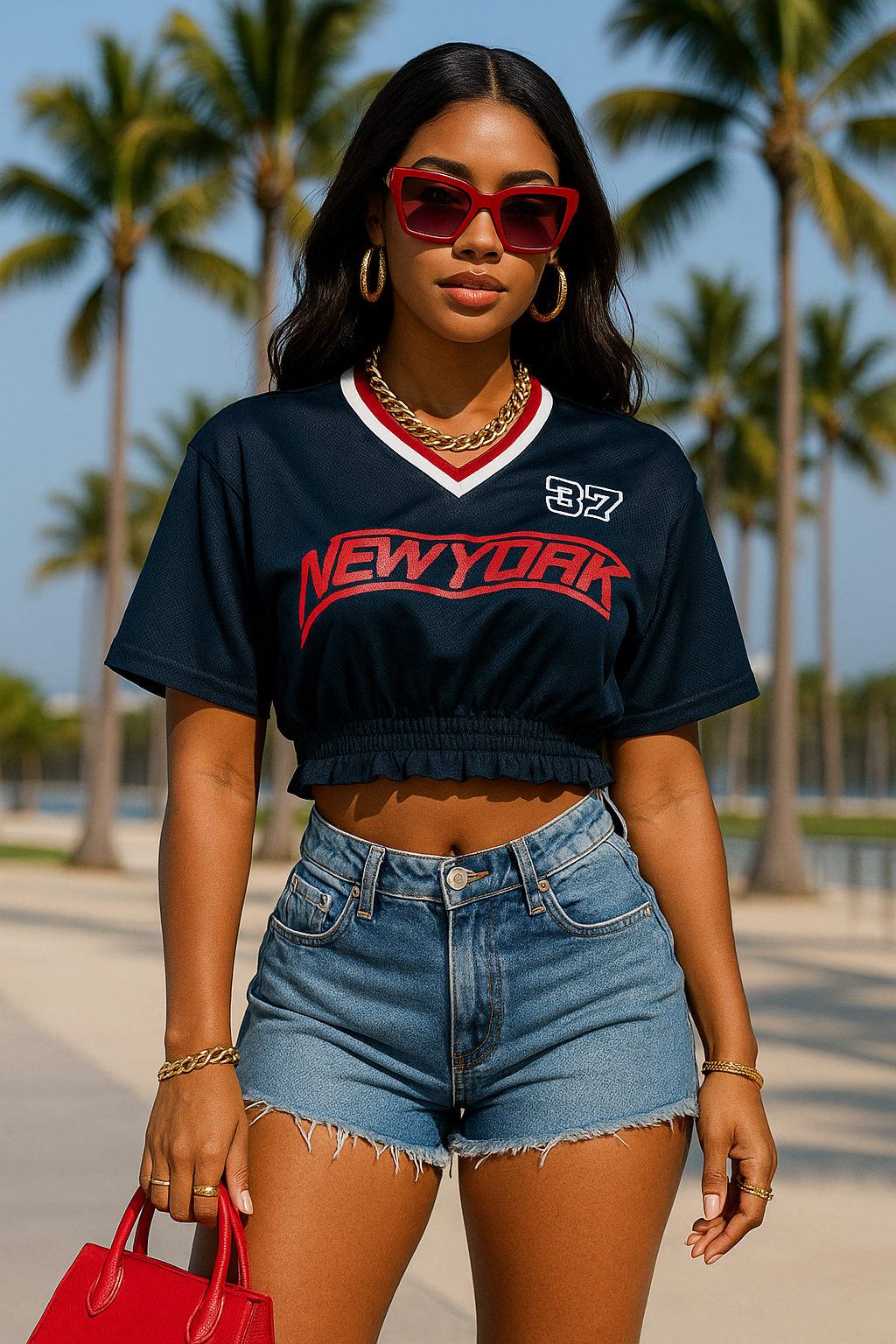 NY Girly Scrunch Top