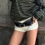 Women's Fashion Rivet Stitching Alloy Belt
